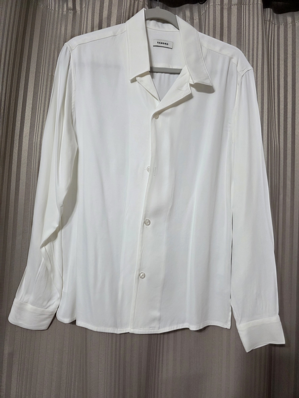 Sandro White Long-Sleeve Button-Down Shirt. NWOT
